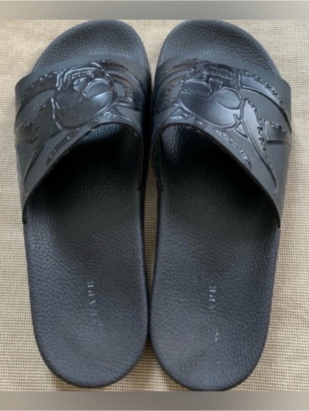 Made in Italy Black Slide Sandals with Embossed Logo Danward